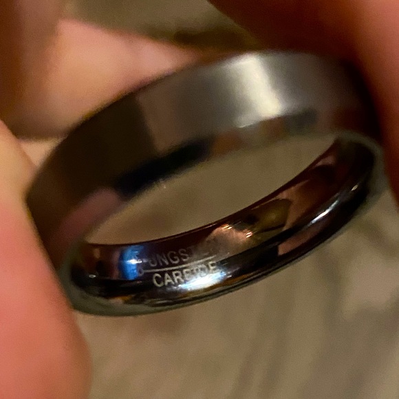 Mens Silver Tungsten Ring Size 11 - Picture 4 of 5
